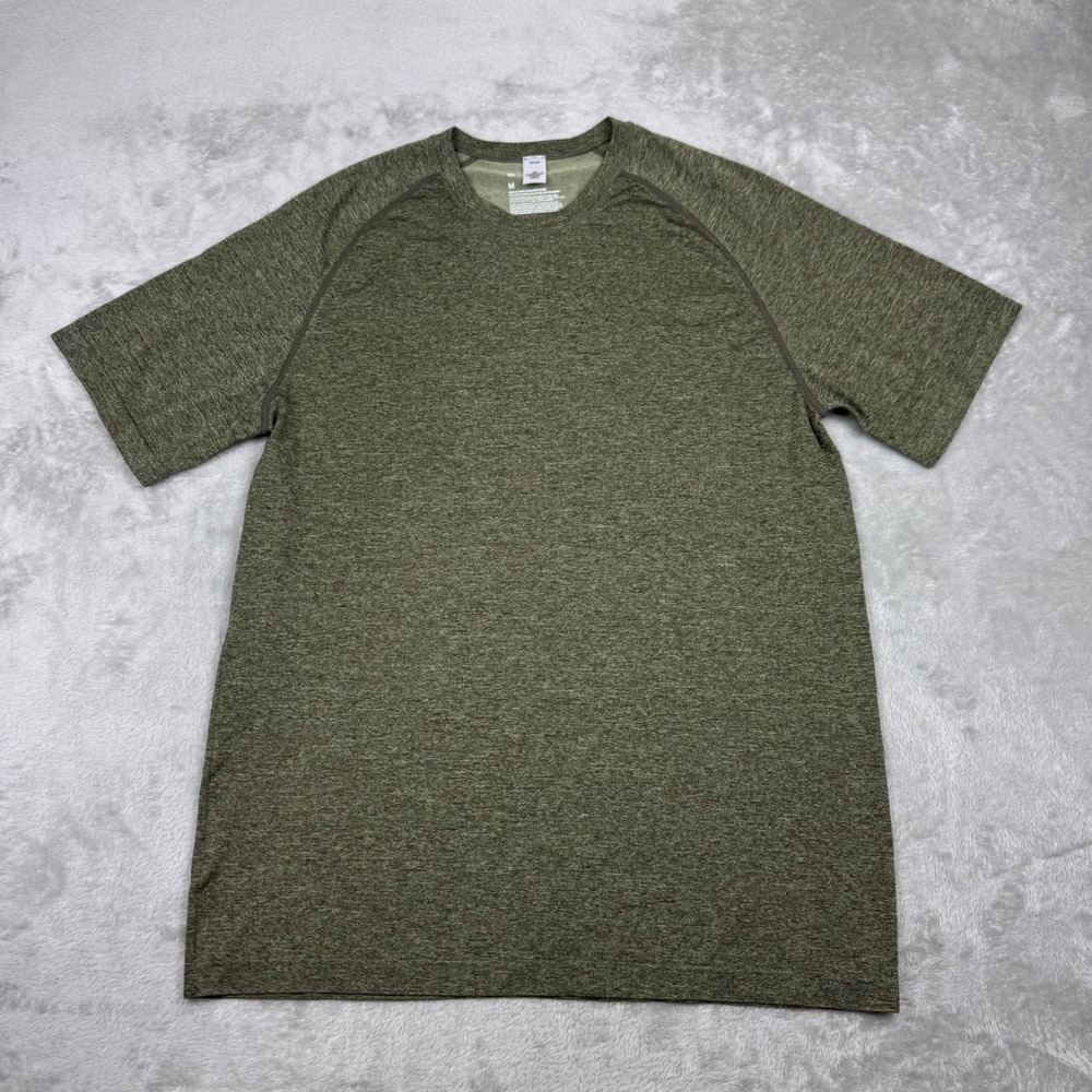Zella Pyrite Seamless Performance T-Shirt Mens M Olive Green Heather